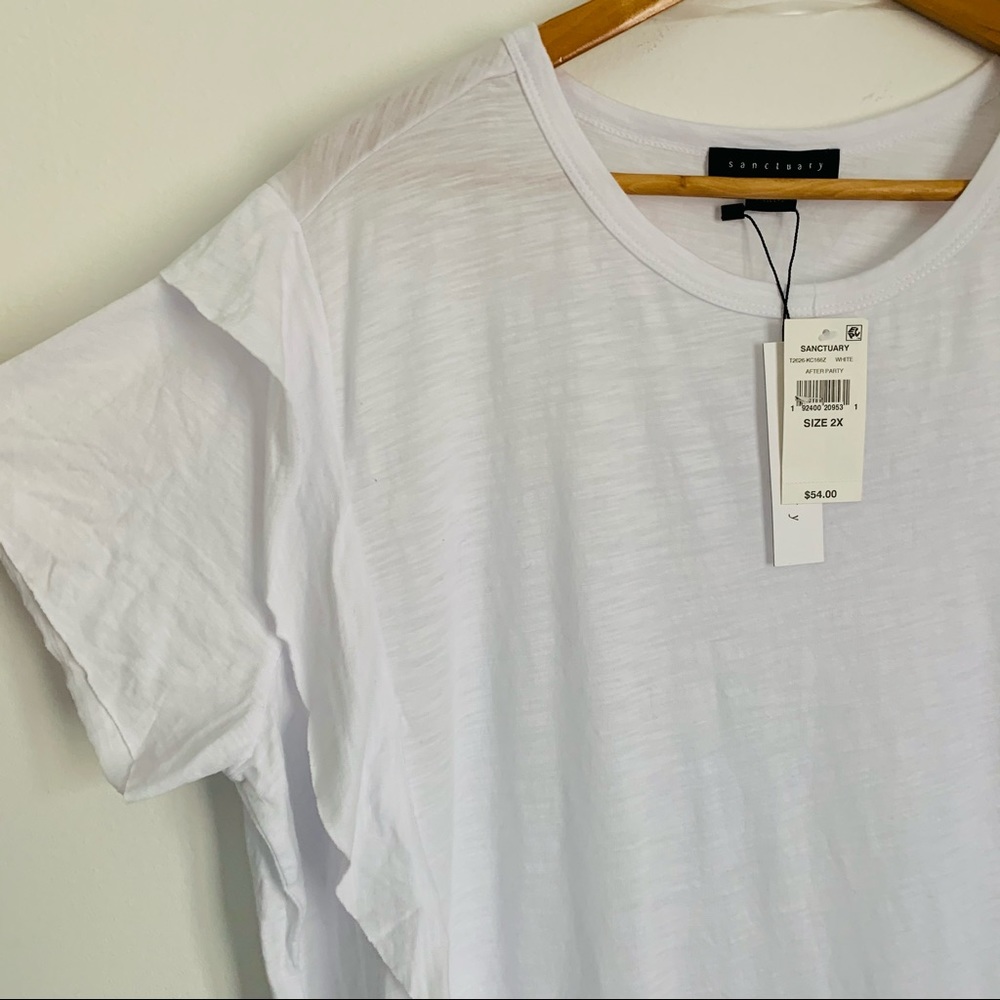 Sanctuary White T Shirt Ruffle - Picture 3 of 4